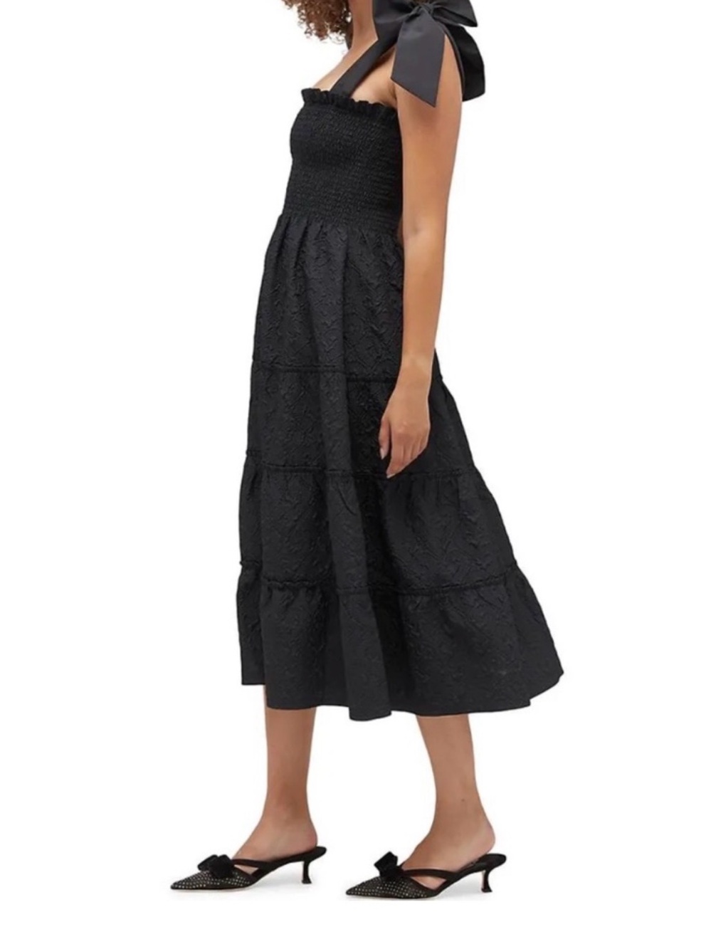 Hill House Ribbon Ellie Nap Dress, Rare Black Jacquard, Size Small - Picture 2 of 9